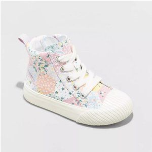 Toddler Girls' Shane Lace-Up Zipper Sneakers Floral - Cat & Jack™